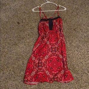 Strappy red mini dress
